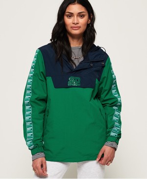 Superdry 90's Colour Block Overhead Női Kabát Zöld | ECRVI2918